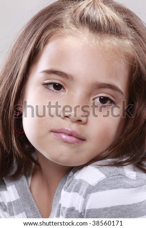 stock photo Peaceful expression from a cute preteen