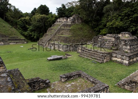 Maya ruins in Belize. Some pyramids and some temples
