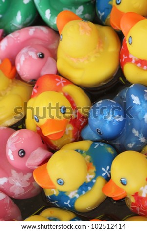 Ducks at a carnival game