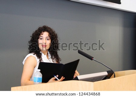 Woman ready to give a speech