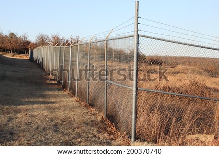 Wire fence in the field