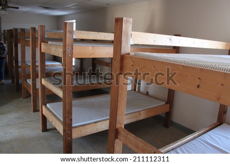 Bunk beds in a camp