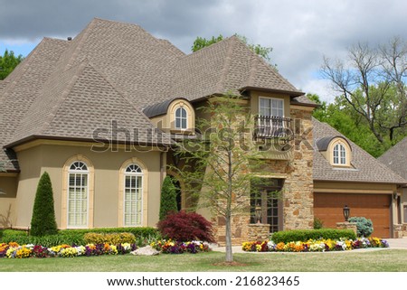 Nice brick house with pretty landscaping
