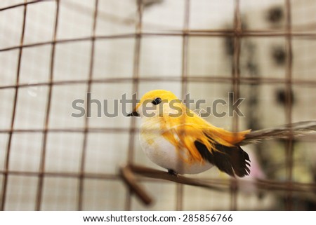 A vintage bird in a cage
