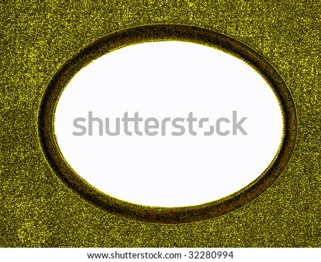 Vintage oval photo frame in green color