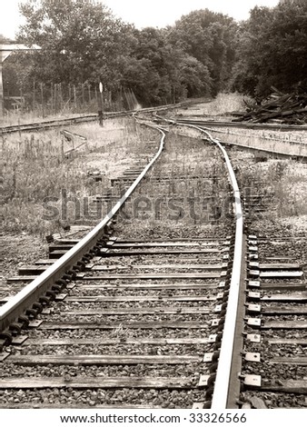 Black and white rail road