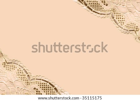 Vintage beige lace frame background