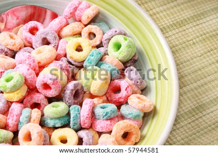 Colorful breakfast cereal