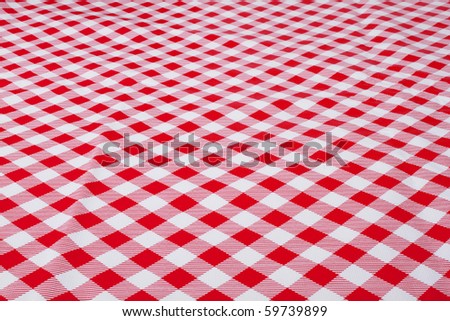 White and red tablecloth
