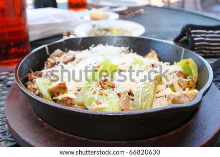 Pasta dish in a skillet