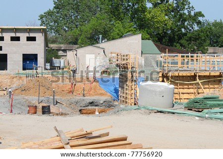 Messy construction site