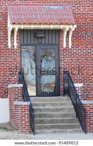Door of an old school building