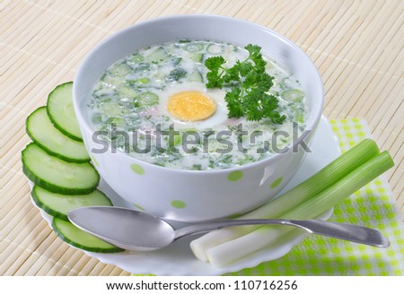 Summer cold soup with vegetables