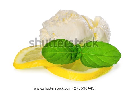 Ice cream with fresh lemon
