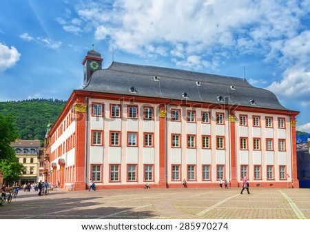 The building of the old University of Heidelberg. Germany. Europe.