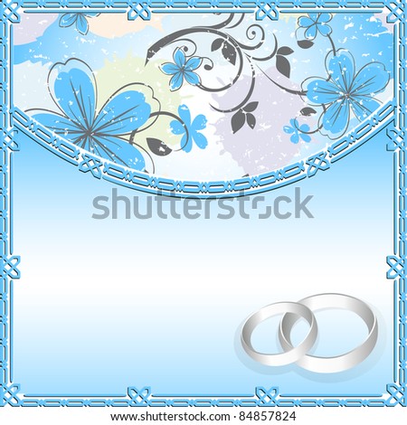 stock vector Wedding card with a floral pattern and place for text