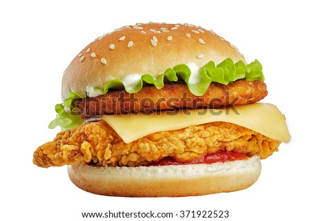 Classic Chicken Burger Isolated