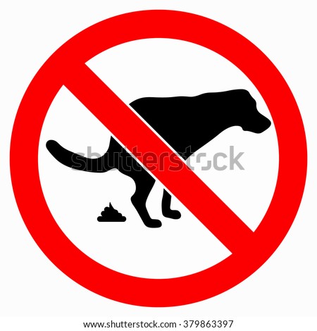 No dog pooping sign