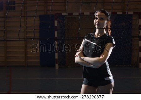 Female volleyball player. Low key