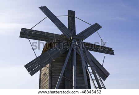 Kizhi, Russia. Windmill (1928). A village building traditional for the Russian North.
