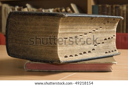 The ancient book volume in ? library