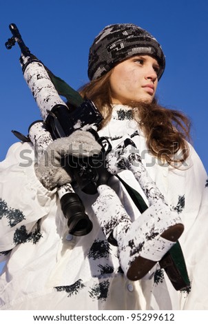 stock-photo-sniper-girl-in-white-camouflage-aiming-with-rifle-on-a-blue-sky-background-95299612.jpg