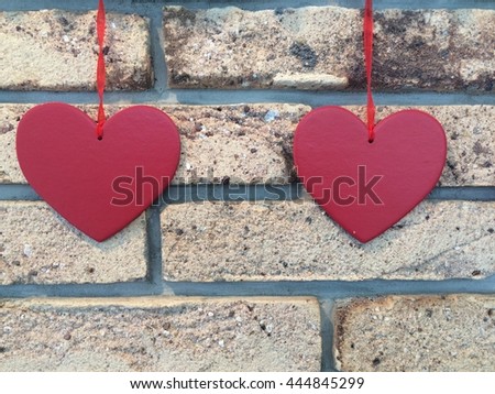 A red heart on the wall
