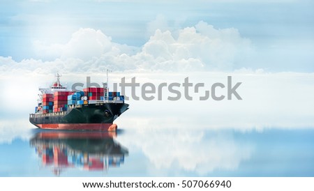 Logistics and transportation of International Container Cargo ship in the ocean, Freight Transportation, Shipping