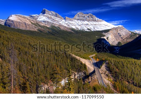 The Big Hill and the Big Bend on the Icefields Parkway, Banff, Canadian Rockies