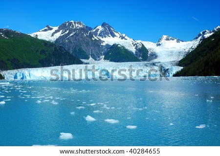 Meares Glacier, Prince William Sound, Alaska, America