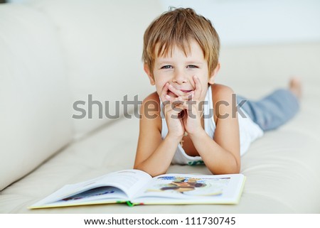 Young boy with book