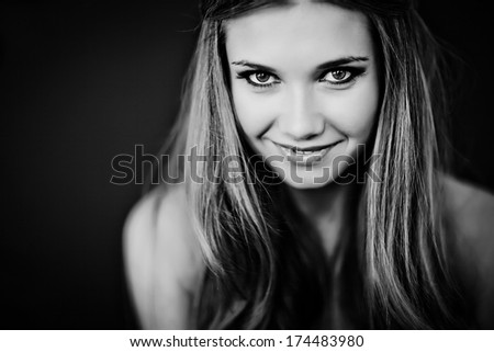 Black and white photo of sensual woman