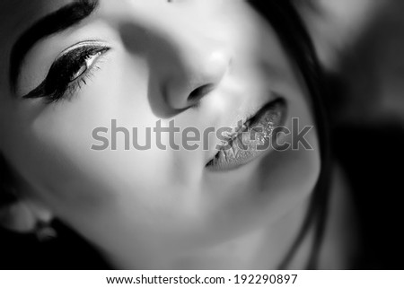 Black and white photo of sensual woman