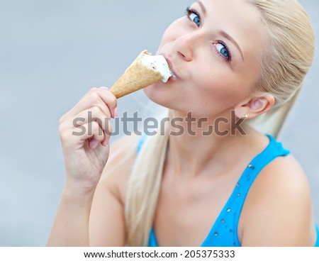 Woman with ice cream