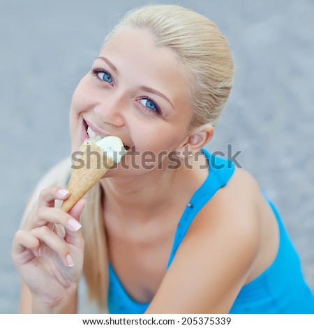 Woman with ice cream