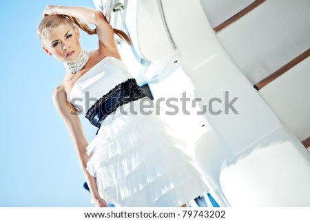 sexy young woman  on the yacht