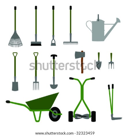 Gardening Tools on Gardening Tools And Equipment Set No 1  Stock Vector 32323459