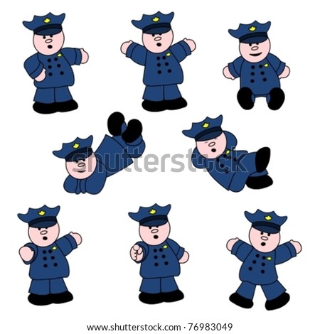 People Professions - Policeman Set 01