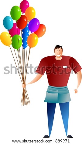 Balloon Seller Cartoon