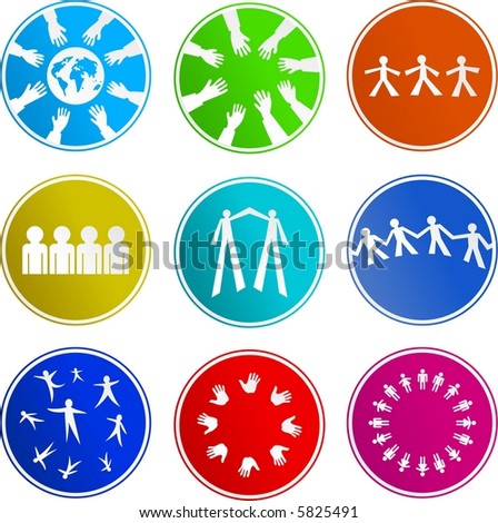 stock vector teamwork sign icons