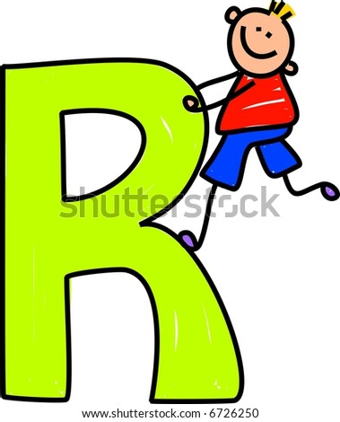 letter r logo. stock vector : letter R boy