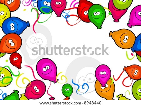 Birthday Balloons Border. stock vector : alloon border