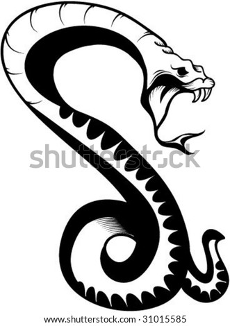 stock vector Tattoo style snake