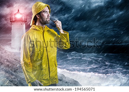 Nordic Man in the rain