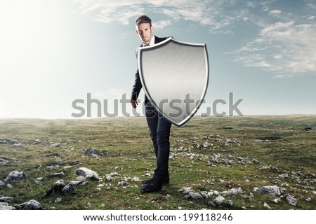 Man with an iron shield