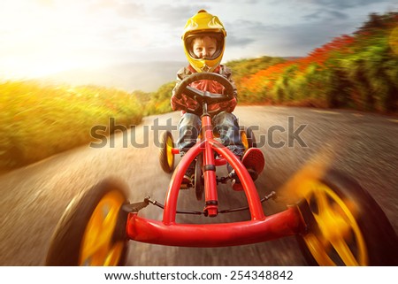 Happy Child on a Go-Kart