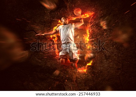 Basketball Player on Fire