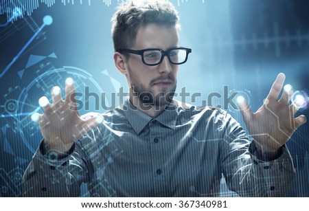 Man works on a HUD Touchscreen Interface