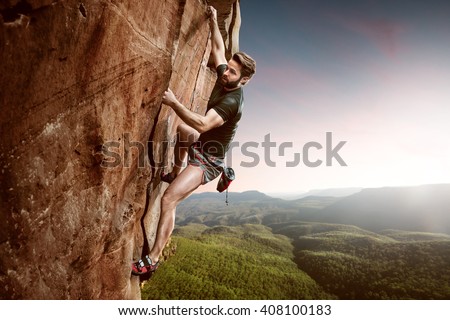 Climber on a cliff