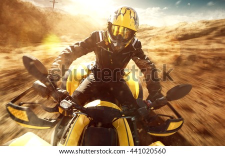 ATV Driver on full speed